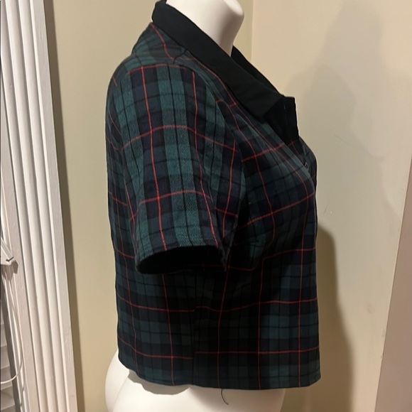 🎄Forever 21  Plaid Button-Up Women's Top - Green and Black Size Large 🎄 - Picture 11 of 16